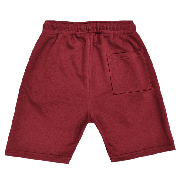 Ανδρική βερμούδα Magicbee - MB2451 - zip pockets shorts σκούρο κόκκινο