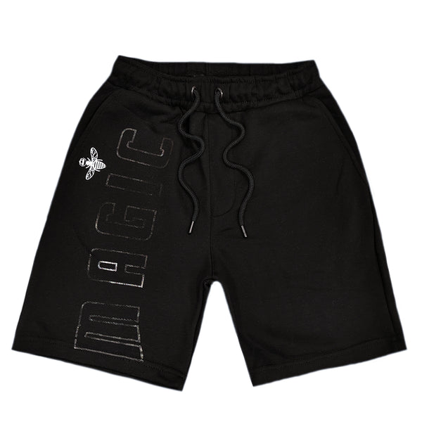 Ανδρική βερμούδα Magicbee - MB2452 - reflective logo shorts μαύρο