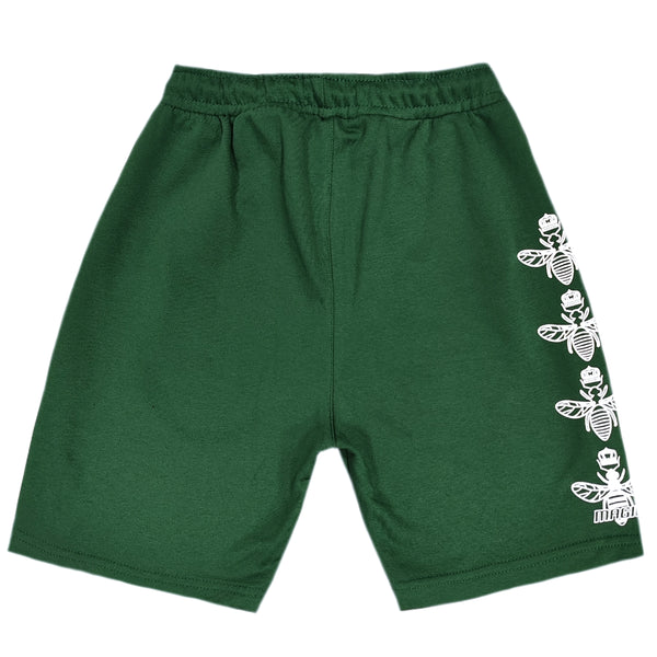 Ανδρική βερμούδα Magicbee - MB2454 - side logo shorts πράσινο