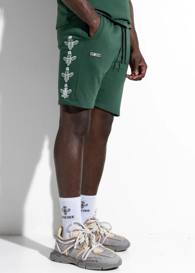 Ανδρική βερμούδα Magicbee - MB2454 - side logo shorts πράσινο