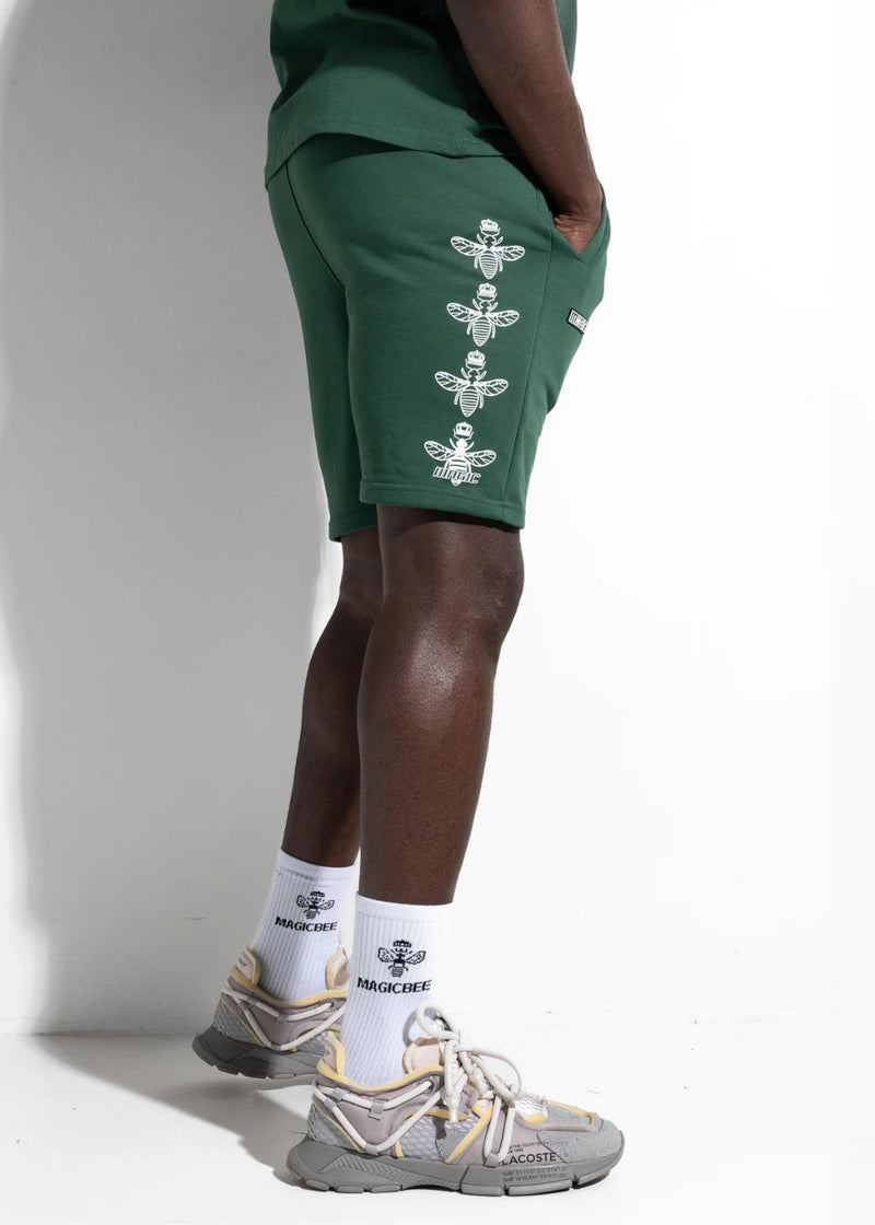 Ανδρική βερμούδα Magicbee - MB2454 - side logo shorts πράσινο
