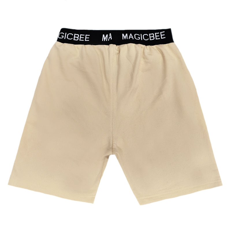 Βερμούδα Magicbee - MB2455 - rib logo shorts μπεζ
