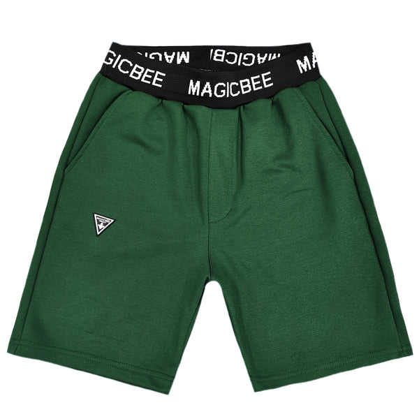 Βερμούδα Magicbee - MB2455 - rib logo shorts πράσινο