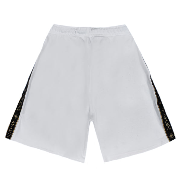 Magicbee - MB2456 - gold lurex tape shorts - white