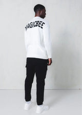 Unisex μακρυμάνικο φούτερ Magicbee - MB24700 - knit sweater logo λευκό
