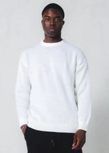 Unisex μακρυμάνικο φούτερ Magicbee - MB24700 - knit sweater logo λευκό