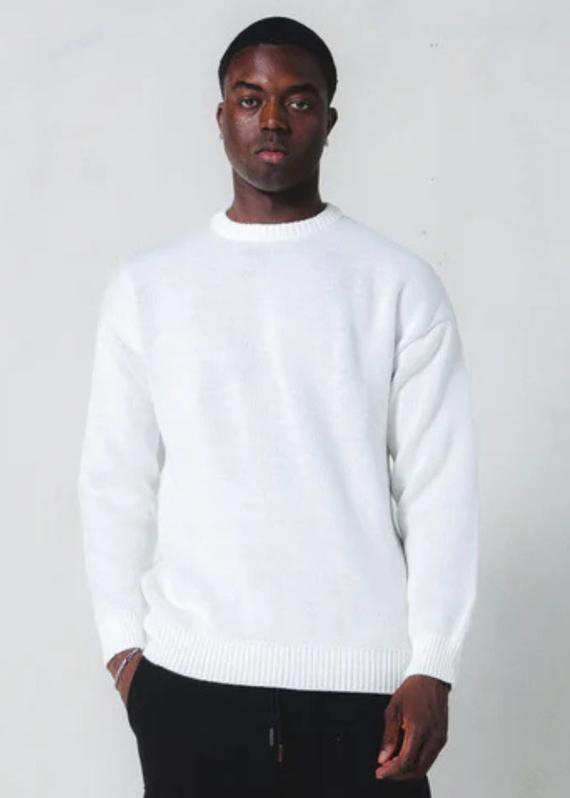 Unisex μακρυμάνικο φούτερ Magicbee - MB24700 - knit sweater logo λευκό