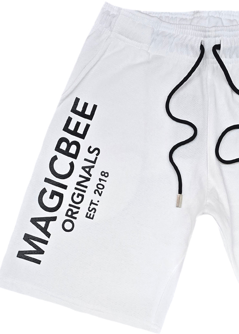 Ανδρική βερμούδα Magicbee - MB2552B - Originals Logo Shorts λευκό