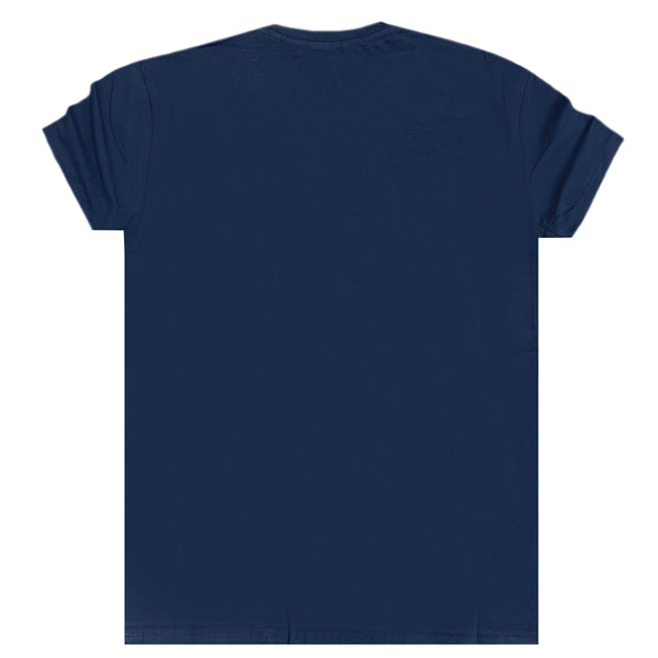 Ανδρική κοντομάνικη μπλούζα Jcyj - MBV1000 - black venom fresh No.1 slim fit tee μπλε