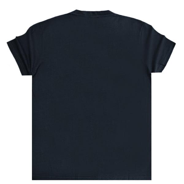 Ανδρική κοντομάνικη μπλούζα Jcyj - MBV1000 - black venom simple regular fit tee μπλε