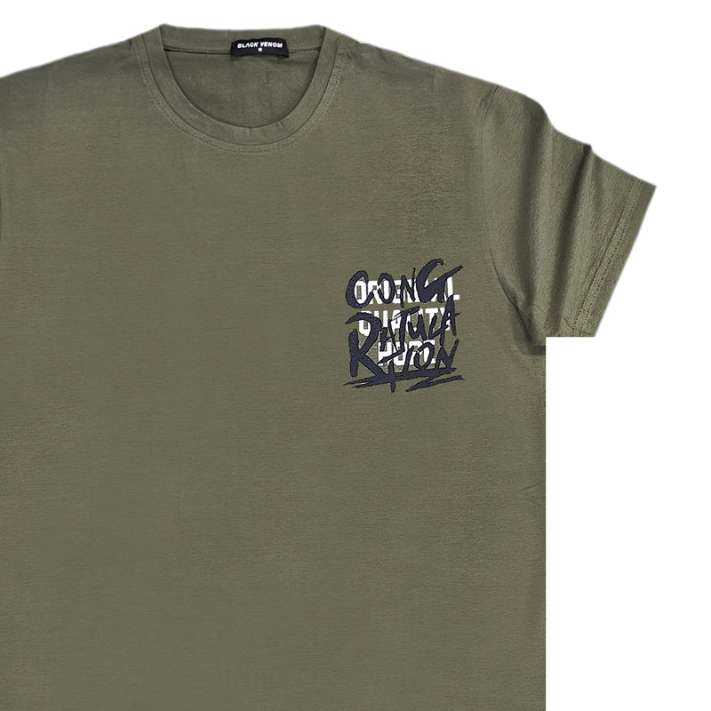 Jcyj - MBV1000 - black venom gong ratulation slim fit tee - khaki