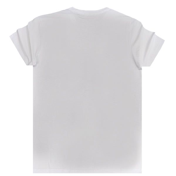 Ανδρική κοντομάνικη μπλούζα Jcyj - MBV1000 - black venom simple regular fit λευκό