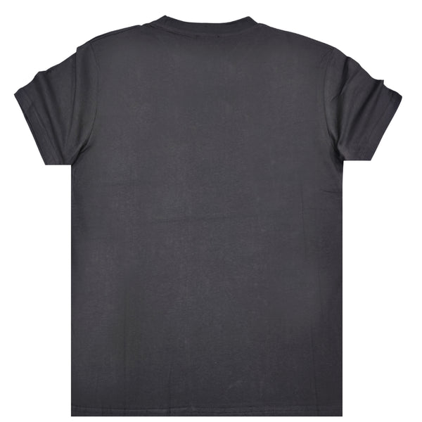 Ανδρική κοντομάνικη μπλούζα Jcyj - MBV1014 - black venom regular fit tee σκούρο γκρι