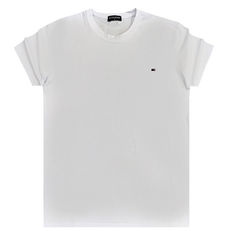 Ανδρική κοντομάνικη μπλούζα Jcyj - MBV1014 - black venom regular fit tee λευκό