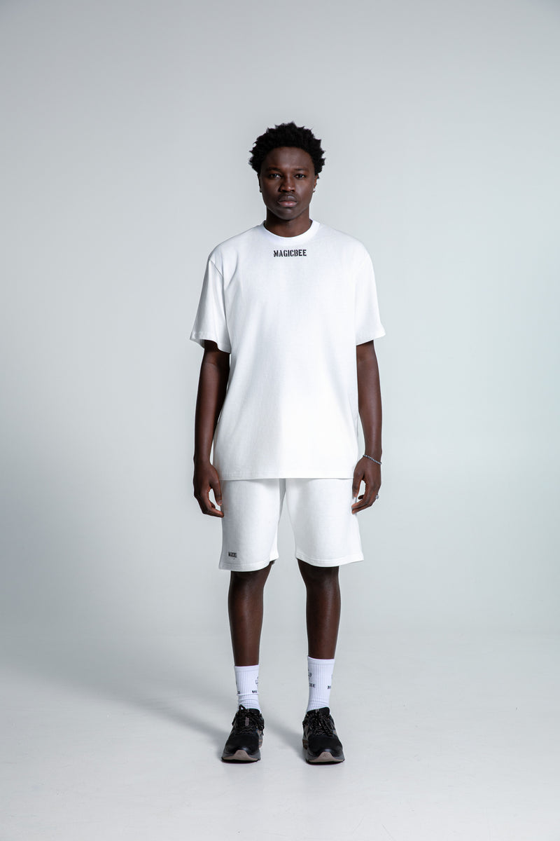 Ανδρική βερμούδα Magicbee - MB2558 - Matt Logo Shorts λευκό