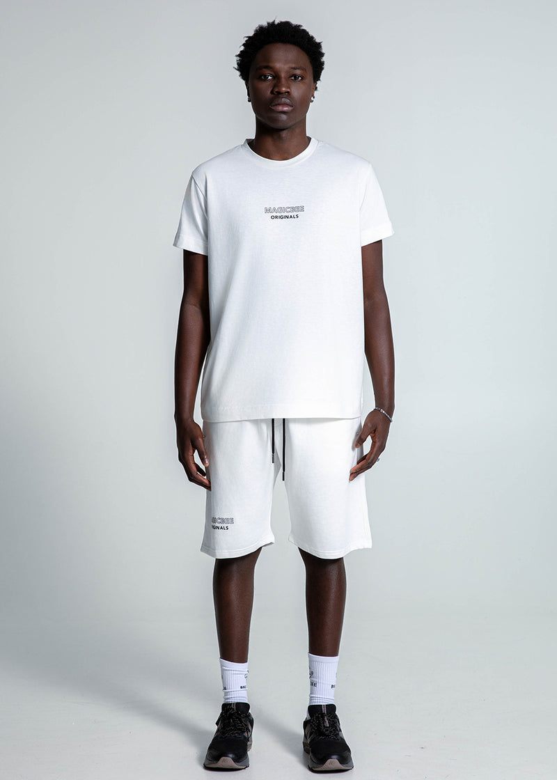 Ανδρική κοντομάνικη μπλούζα Magicbee - MB2501 - Originals Logo Tee - λευκό