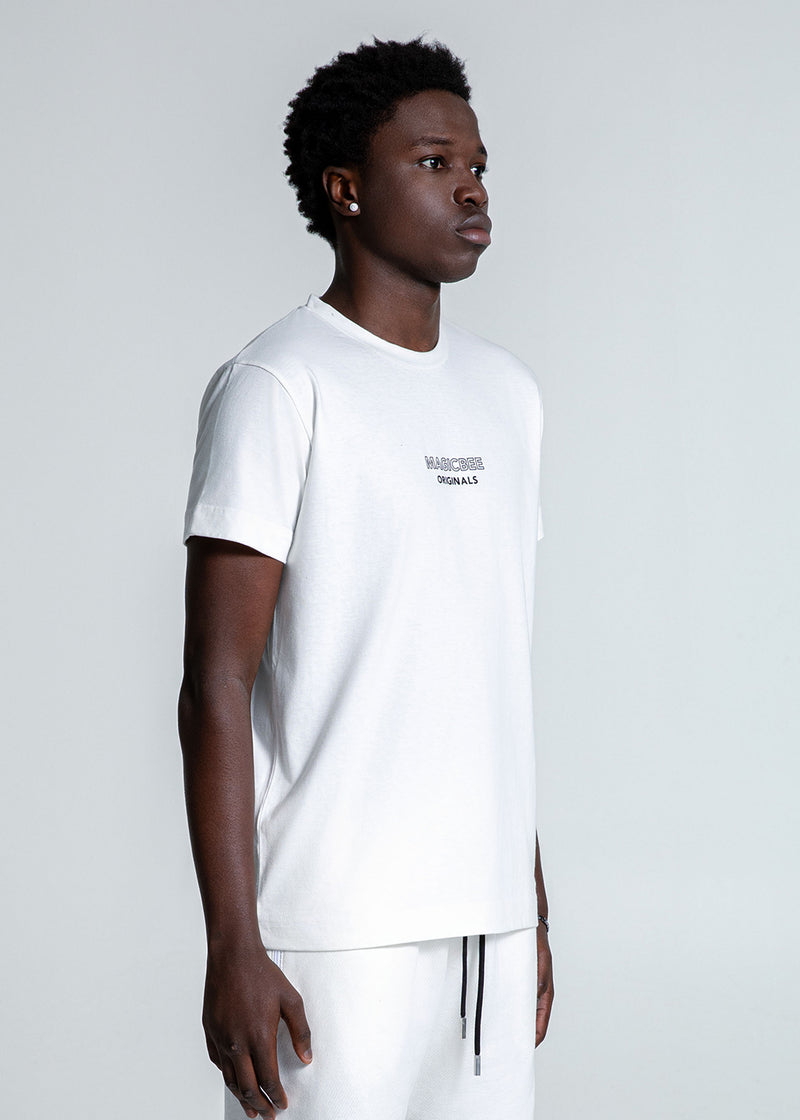Ανδρική κοντομάνικη μπλούζα Magicbee - MB2501 - Originals Logo Tee - λευκό