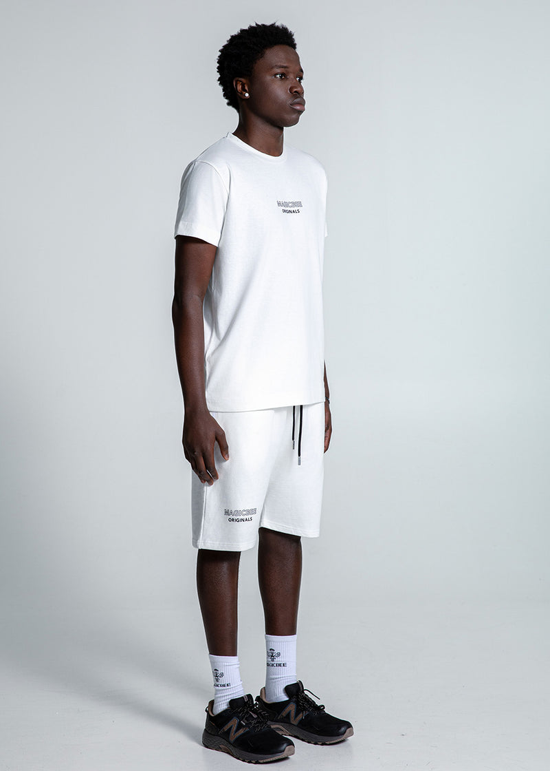 Ανδρική βερμούδα Magicbee - MB2551 - Originals Logo Shorts λευκό