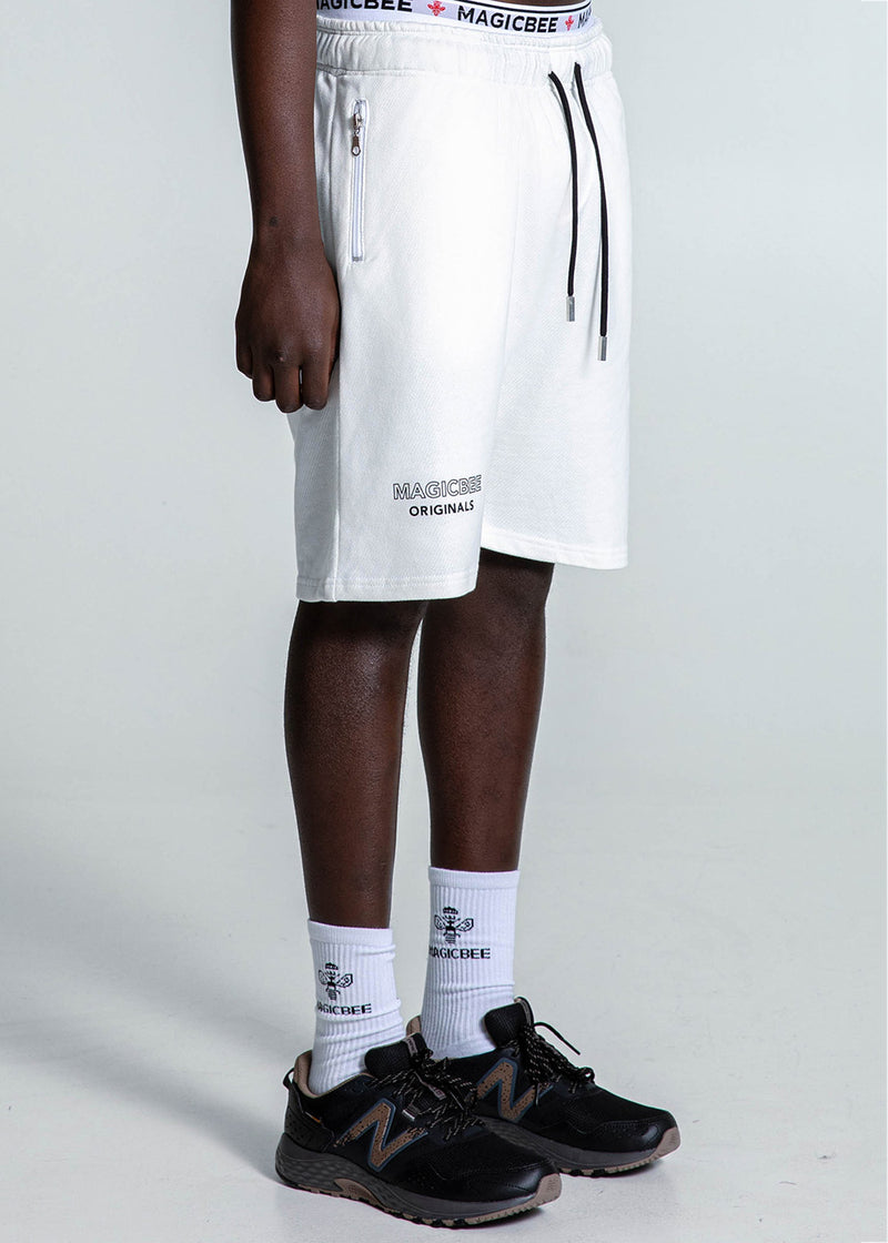 Ανδρική βερμούδα Magicbee - MB2551 - Originals Logo Shorts λευκό