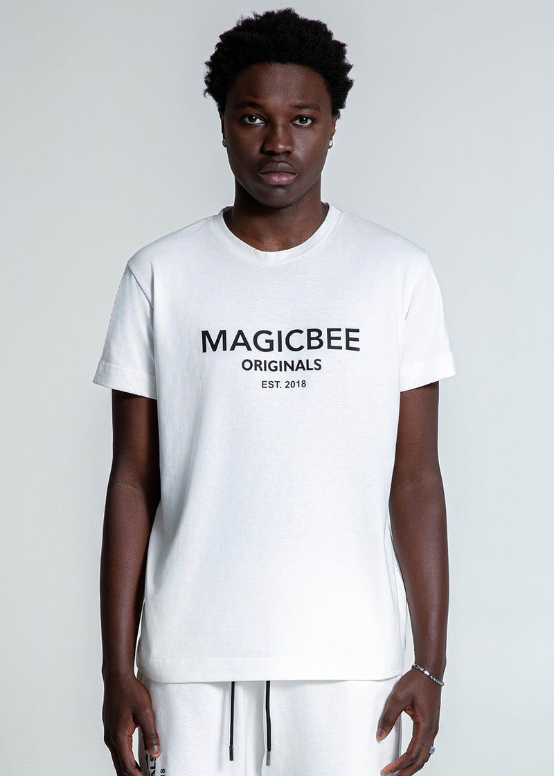 Ανδρική κοντομάνικη μπλούζα Magicbee - MB2502B - Originals Logo Tee - λευκό