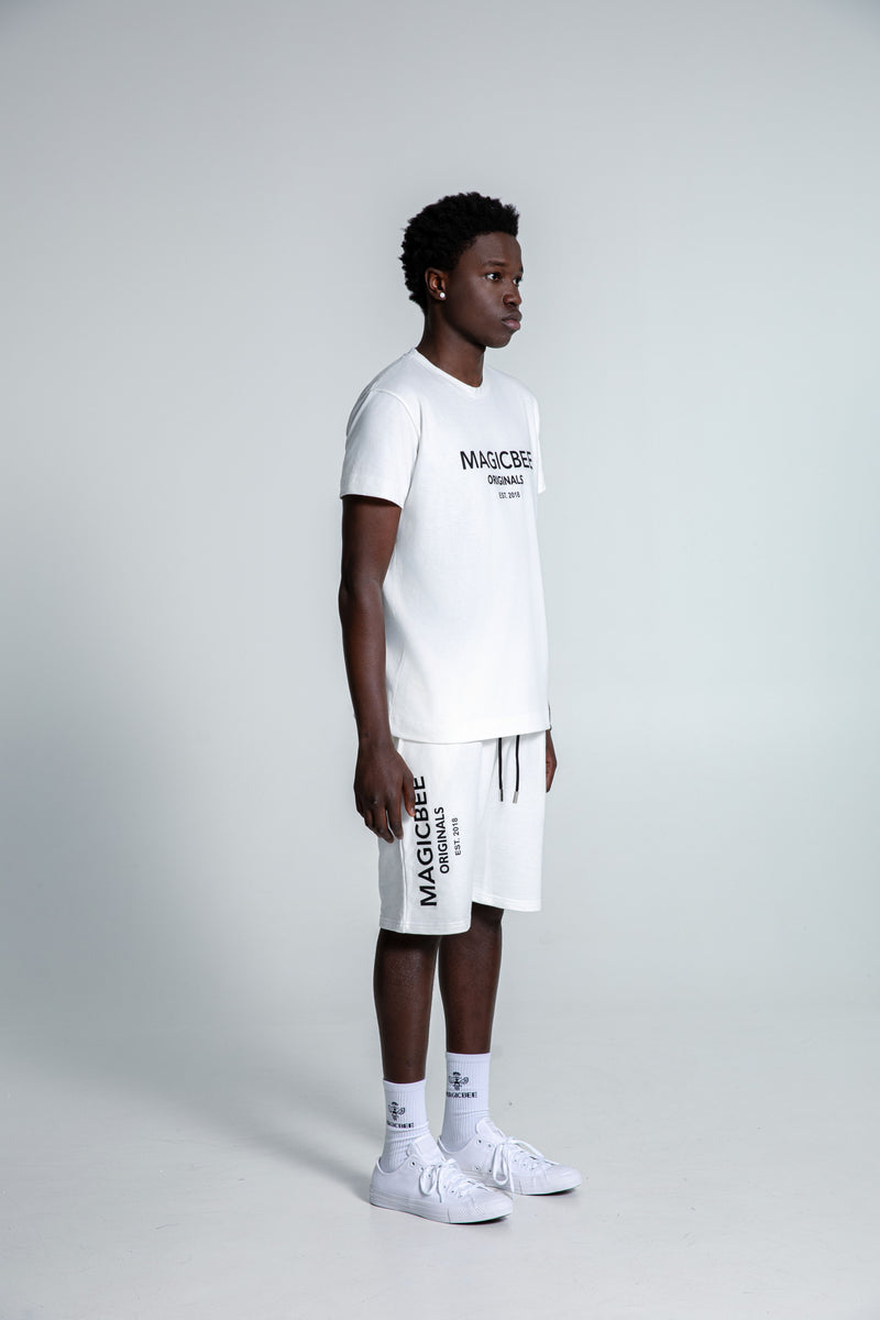 Ανδρική βερμούδα Magicbee - MB2552B - Originals Logo Shorts λευκό