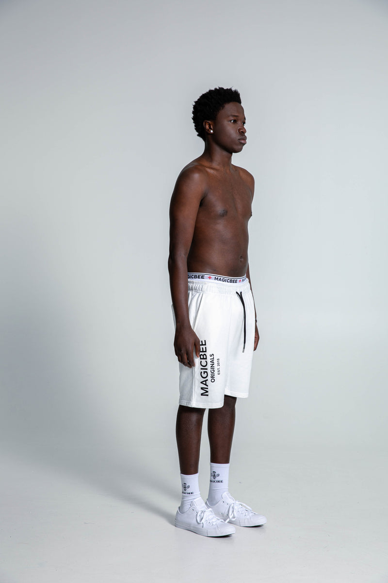 Ανδρική βερμούδα Magicbee - MB2552B - Originals Logo Shorts λευκό