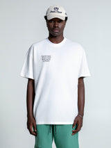 Ανδρική κοντομάνικη μπλούζα Magicbee - MB2514 - signature logo oversized fit λευκό