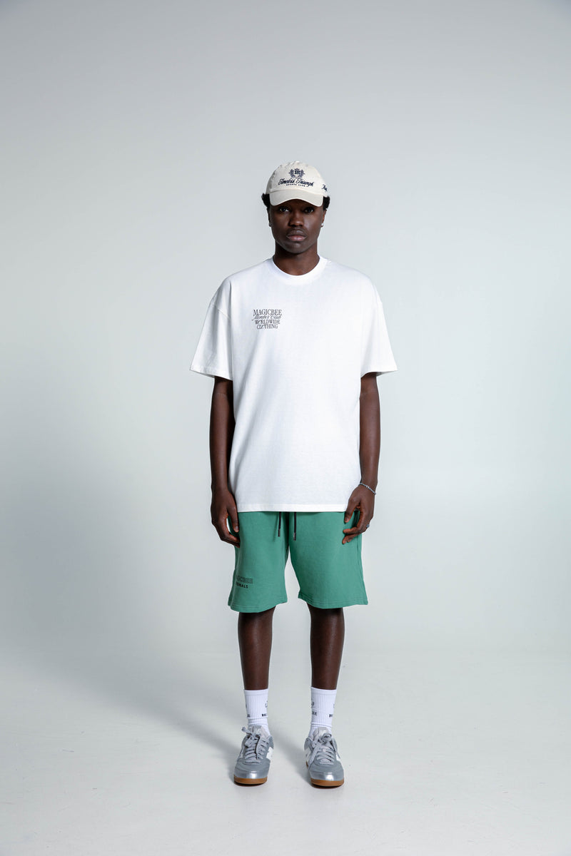 Ανδρική κοντομάνικη μπλούζα Magicbee - MB2514 - signature logo oversized fit λευκό