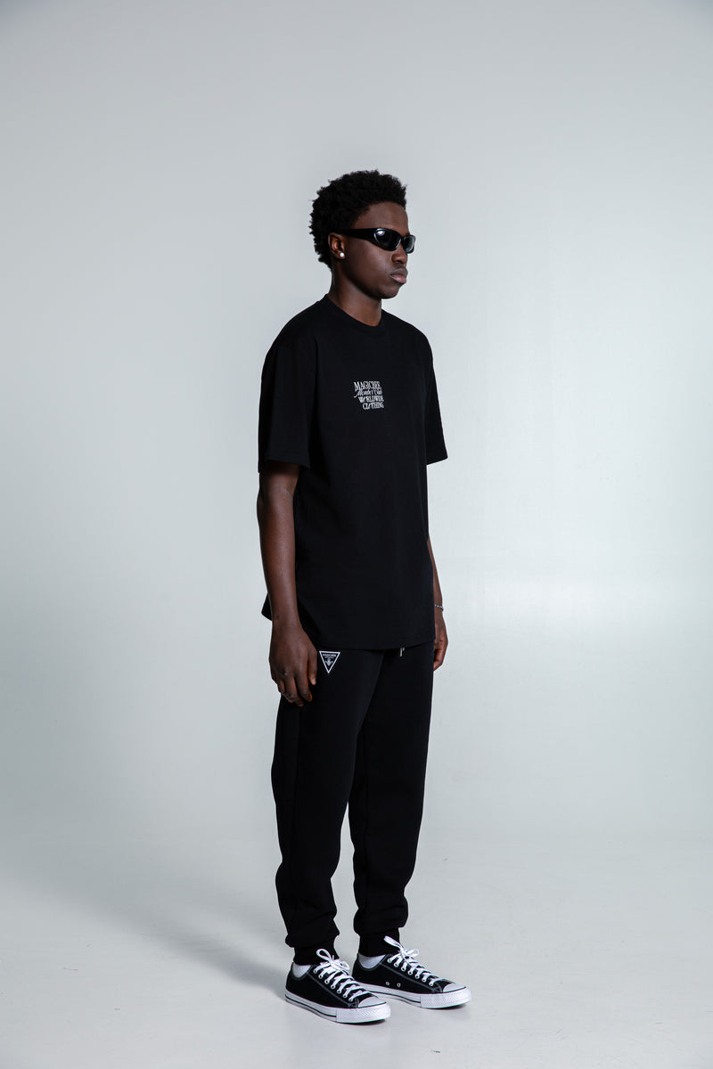 Ανδρική κοντομάνικη μπλούζα Magicbee - MB2514 - signature logo oversized fit μαύρο