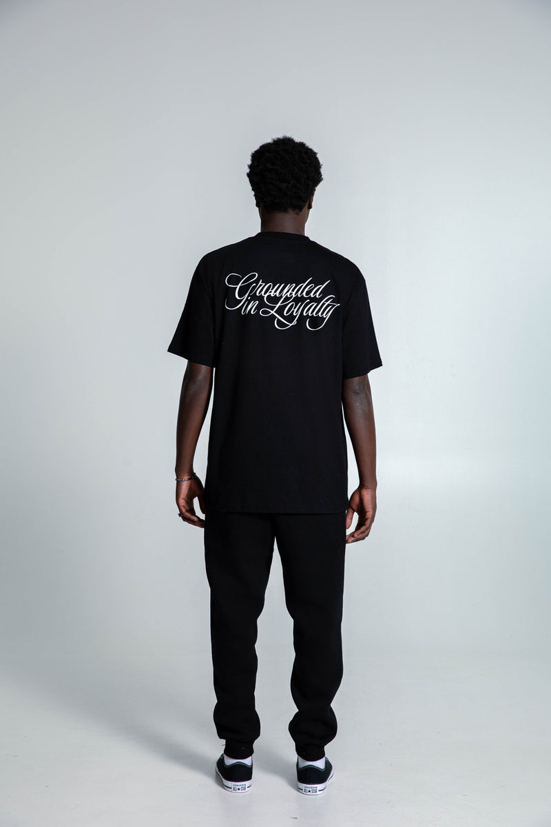 Ανδρική κοντομάνικη μπλούζα Magicbee - MB2514 - signature logo oversized fit μαύρο