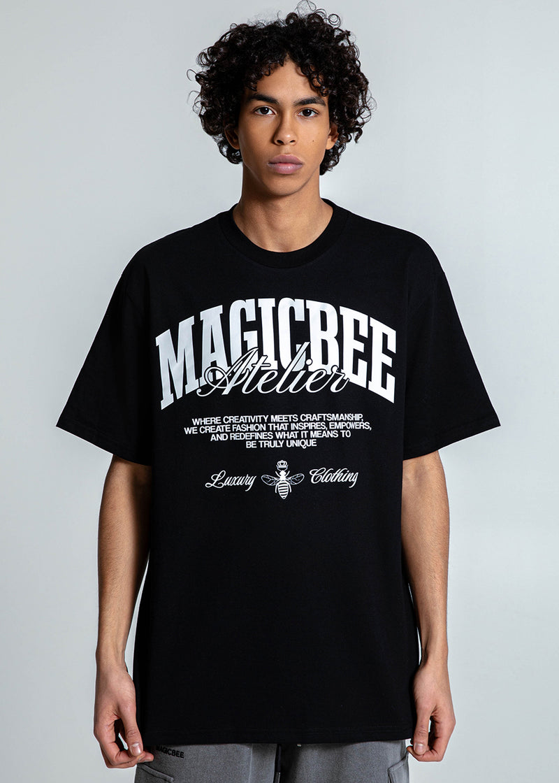 Αντρική κοντομάνικη μπλούζα Magic Bee - MB2513 - atelier oversized μαύρο