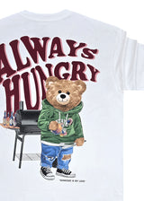 Ανδρική κοντομάνικη μπλούζα GUF - MD6536 - hungry and sweet regular fit λευκό