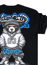Ανδρική κοντομάνικη μπλούζα - GUF - MD6565 - warstd logo regular fit t-shirt μαύρο