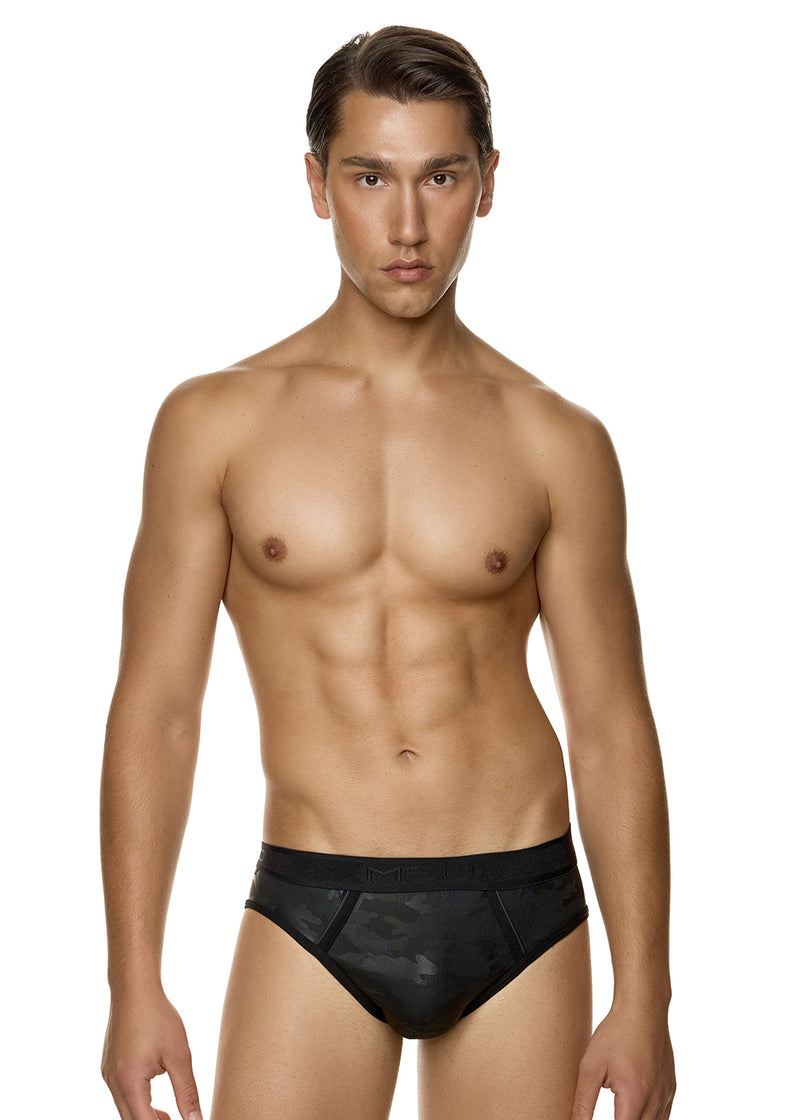 Ανδρικό εσώρουχο σλιπ MED - G24122050-001 - black camo μαύρο