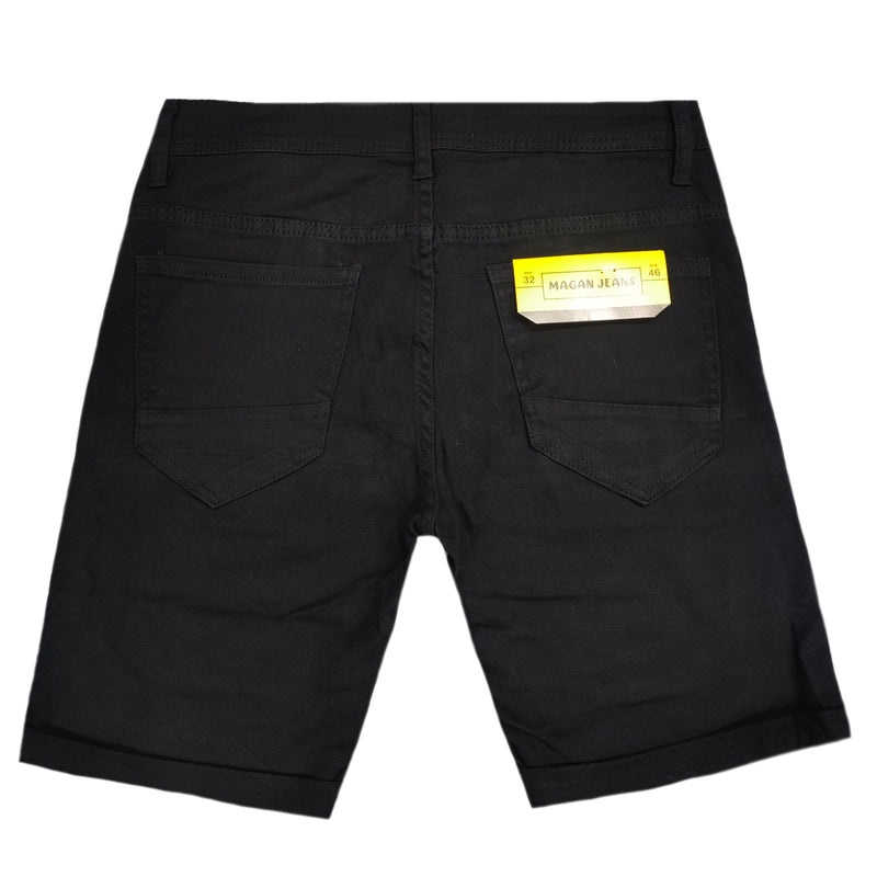 Ανδρική βερμούδα από ύφανση jeans Gang - MG807 - fabric jeans shorts μαύρο