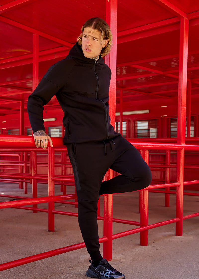 Ανδρική ζακέτα με τρέσα Vinyl Art Clothing -32332-01 -Line Motion Zip Hoodie μαύρη