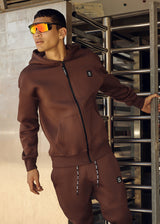 Ανδρική ζακέτα με κουκούλα Vinyl Art Clothing - 52525-33 - off duty zip hoodie oversize fit λευκό καφέ