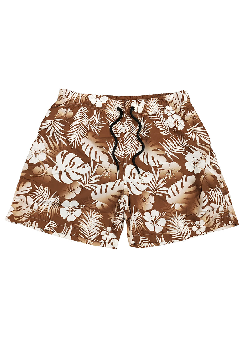 Ανδρικό μαγιό 5 EVEN STAR - MPS6791 - tropical swim shorts καφέ