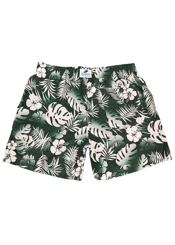 Ανδρικό μαγιό 5 EVEN STAR - MPS6791 - tropical swim shorts σκούρο πράσινο