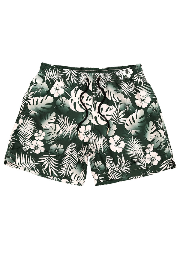 Ανδρικό μαγιό 5 EVEN STAR - MPS6791 - tropical swim shorts σκούρο πράσινο