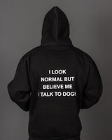 Ανδρικό oversize φούτερ με κουκούλα Close society - C25-302K - i talk to dogs hoodie μαύρο