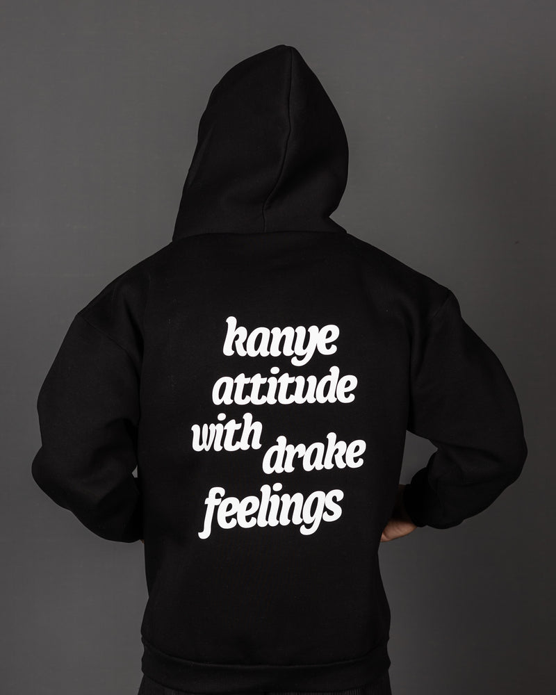 Ανδρικό oversize φούτερ με κουκούλα Close society - C25-303K - attitude with feelings hoodie μαύρο