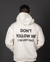 Ανδρικό oversize φούτερ με κουκούλα Close society - C25-304K - don't follow me hoodie λευκό