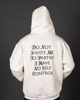 Ανδρικό oversize φούτερ με κουκούλα Close society - C25-300K - no self control hoodie λευκό