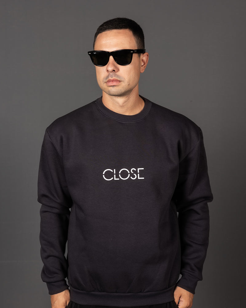 Ανδρικό φούτερ Close society - W25-125 - cut logo sweatshirt μαύρο