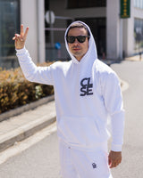 Ανδρικό φούτερ με κουκούλα Close society - C25-205K - white logo hoodie λευκό