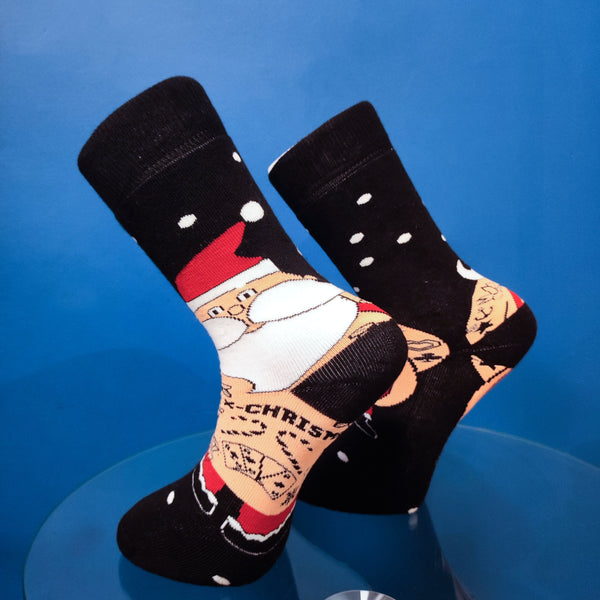 V-tex socks tattoo santa - black