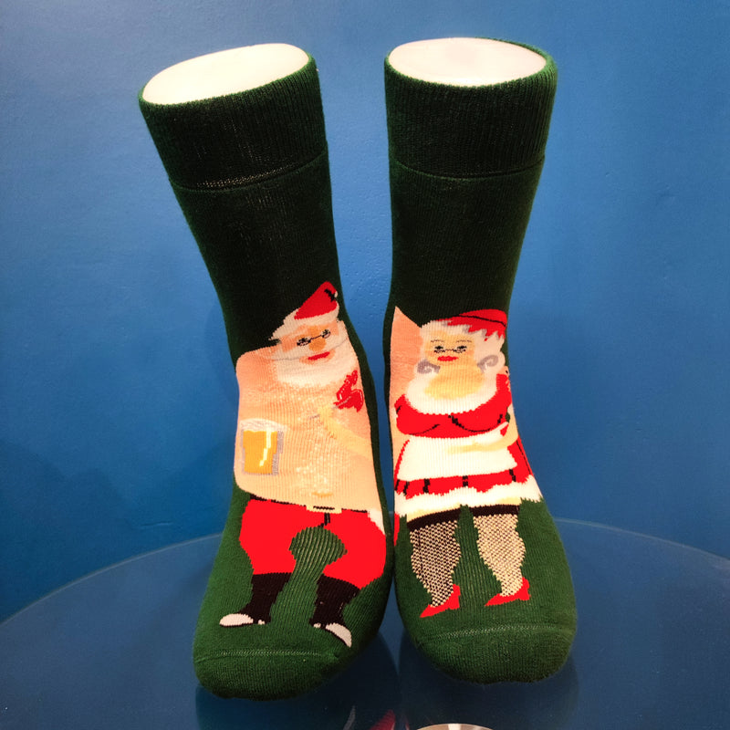 V-tex socks mr. and ms. claus - green