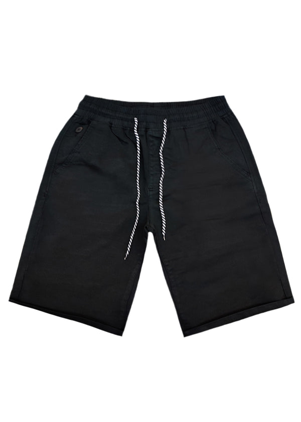 Ανδρική βερμούδα υφασμάτινη GUF - NFS807-4 - fabric shorts μαύρο
