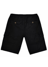 Ανδρική βερμούδα υφασμάτινη κάργκο  GUF - NFS808-4 - fabric cargo regular fit shorts μαύρο